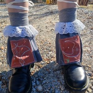 Upcycled Cuffs, Leg Warmers, One Size, Whimsigoth Fairy Fae Great For Layering